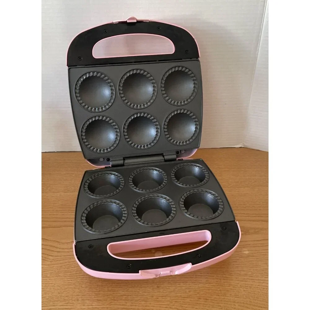 Babycakes Mini Cupcake Pie Maker w Instructions Liners Model CC-71 Pink Nonstick
